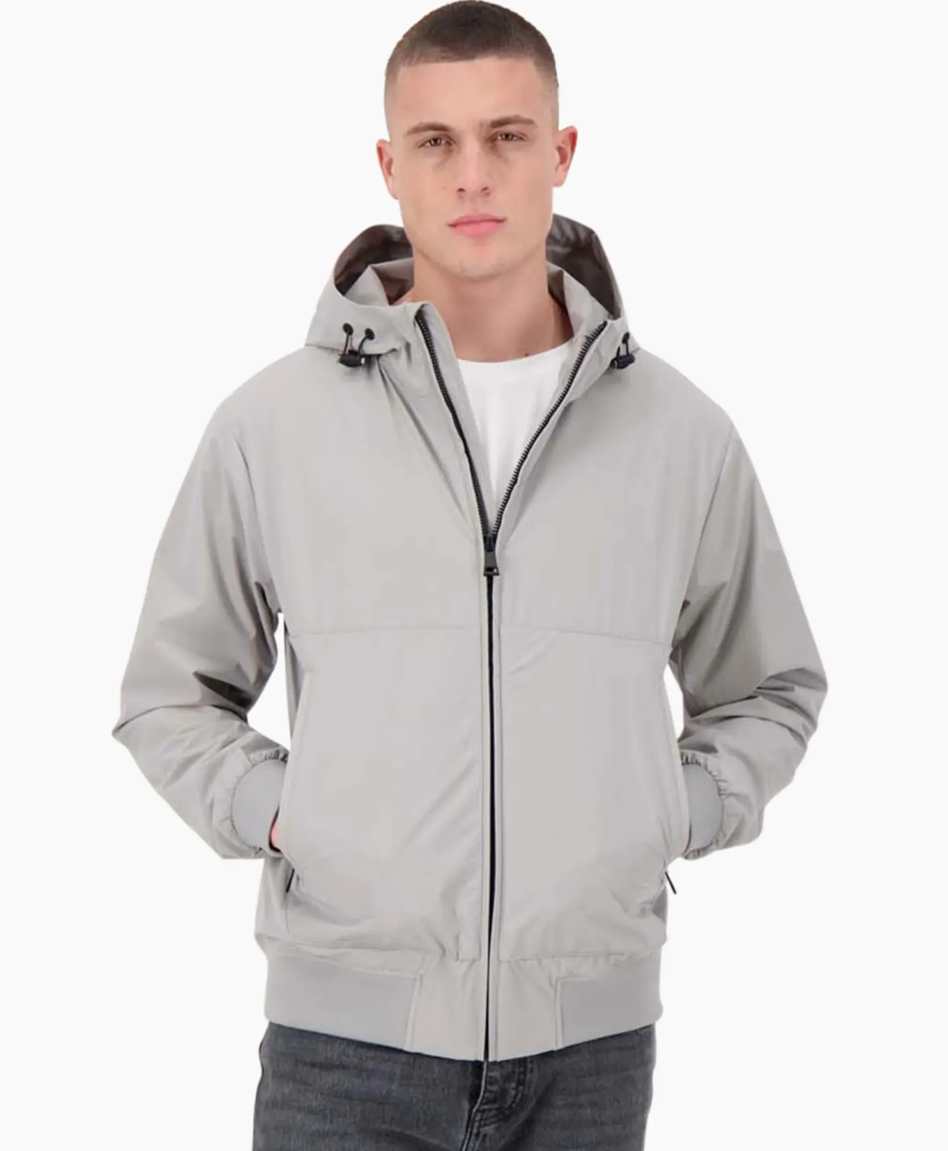 Jack Hooded Four-Fay Stretch Grijs^Airforce Clearance