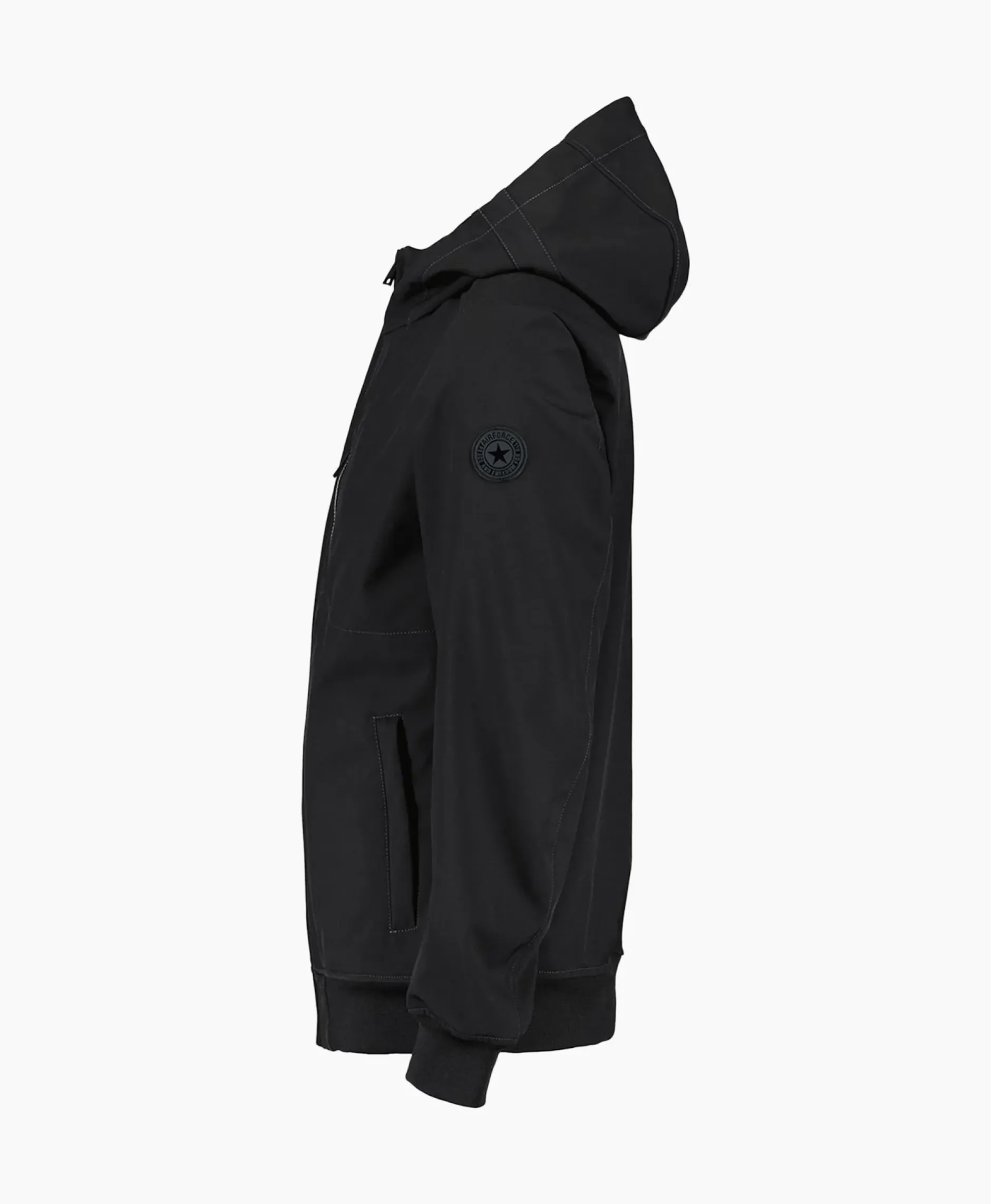 Softshell Jas Hooded Zwart^Airforce Best