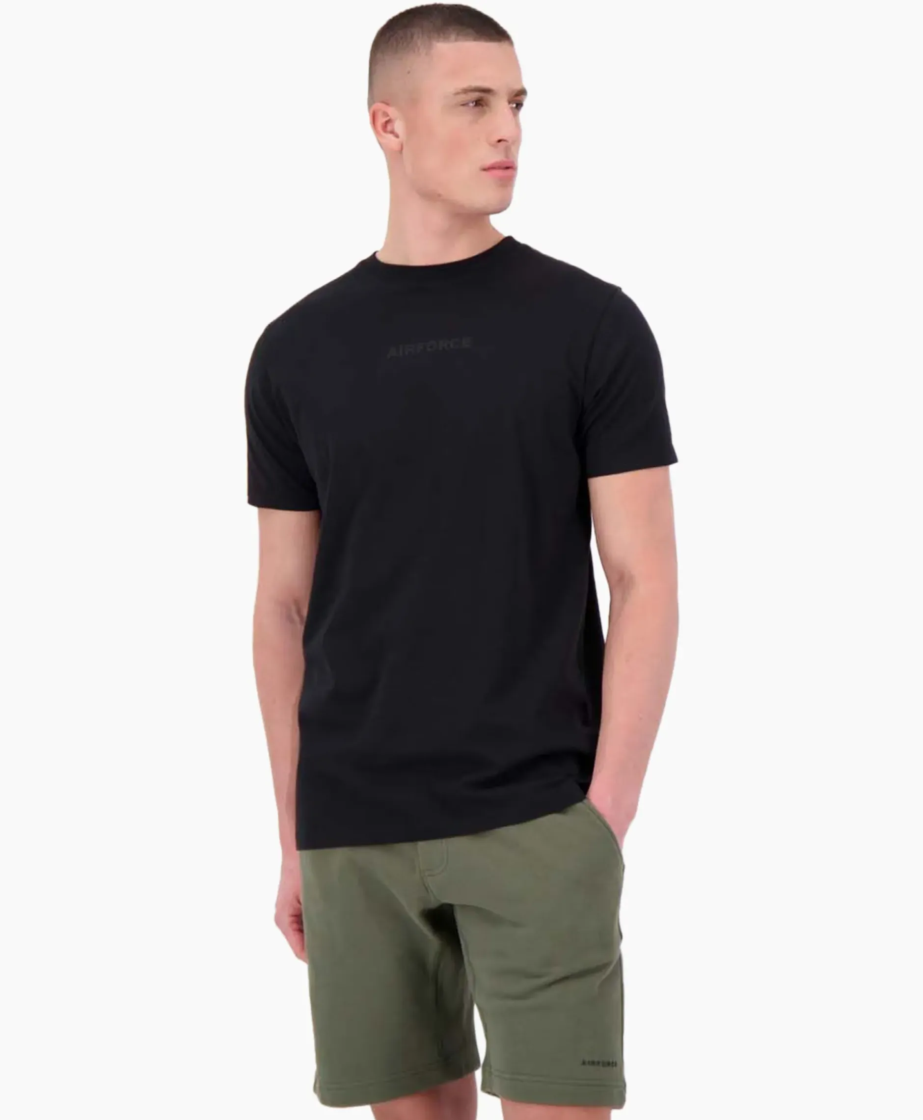 T-Shirt Wording/Logo Zwart^Airforce