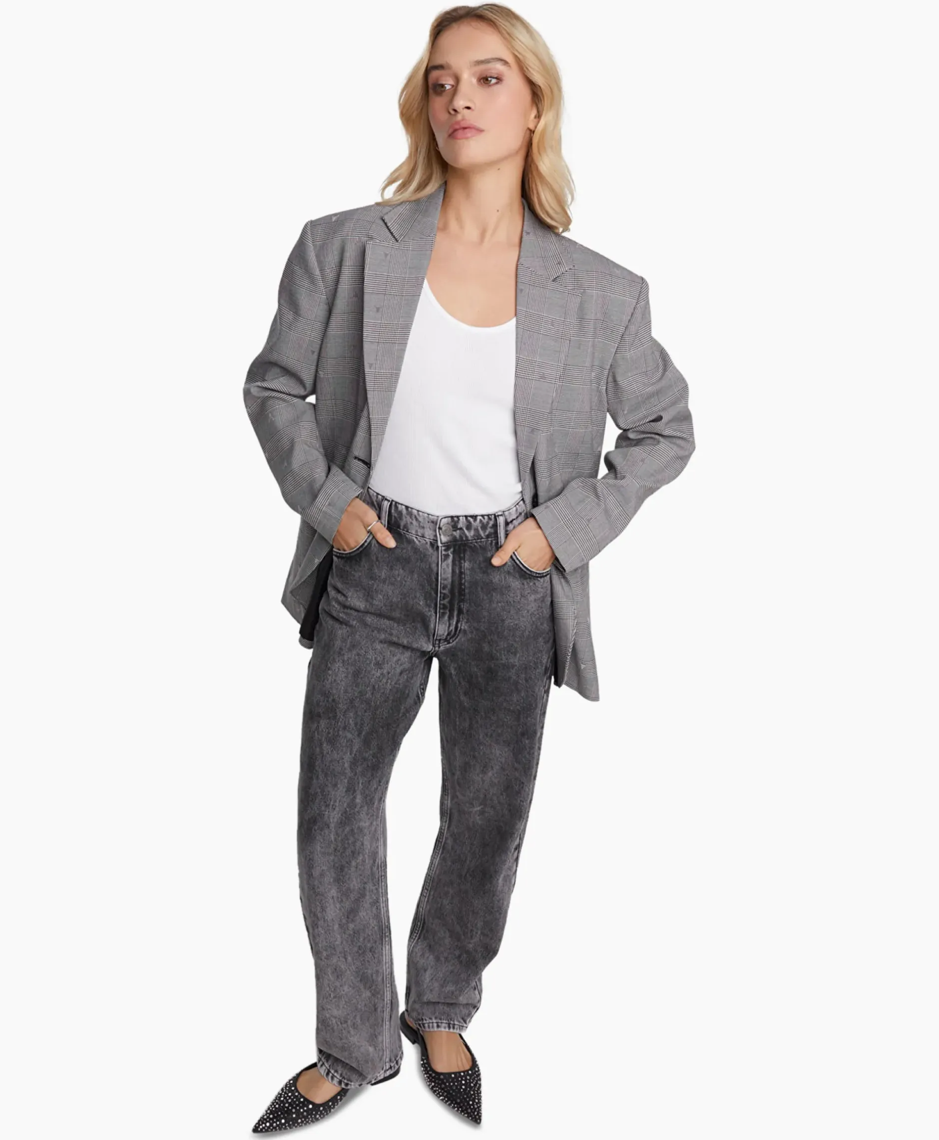 Blazer Woven Special Checked Zwart^Alix The Label Clearance