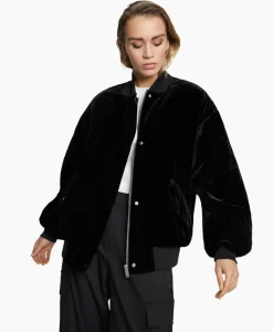 Bomberjack Ladies Woven Oversized Velvet Zwart^Alix The Label Sale