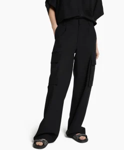 Cargobroek Woven Linen Cargo Zwart^Alix The Label