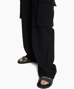 Cargobroek Woven Linen Cargo Zwart^Alix The Label