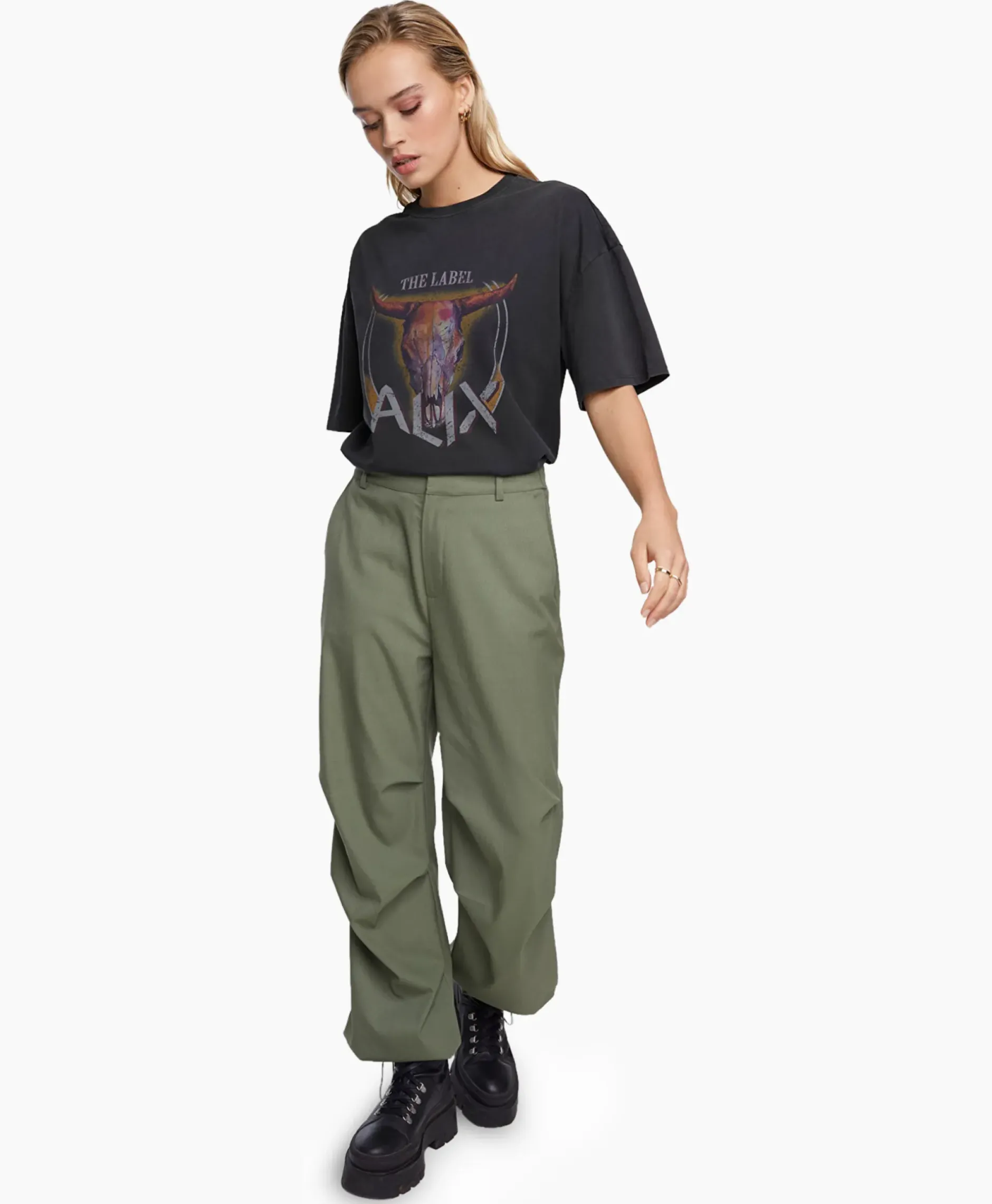 Cargobroek Woven Baggy Pants Groen^Alix The Label
