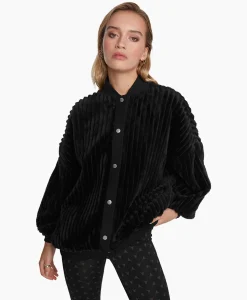 Jack Woven Rib Fur Bomber Zwart^Alix The Label