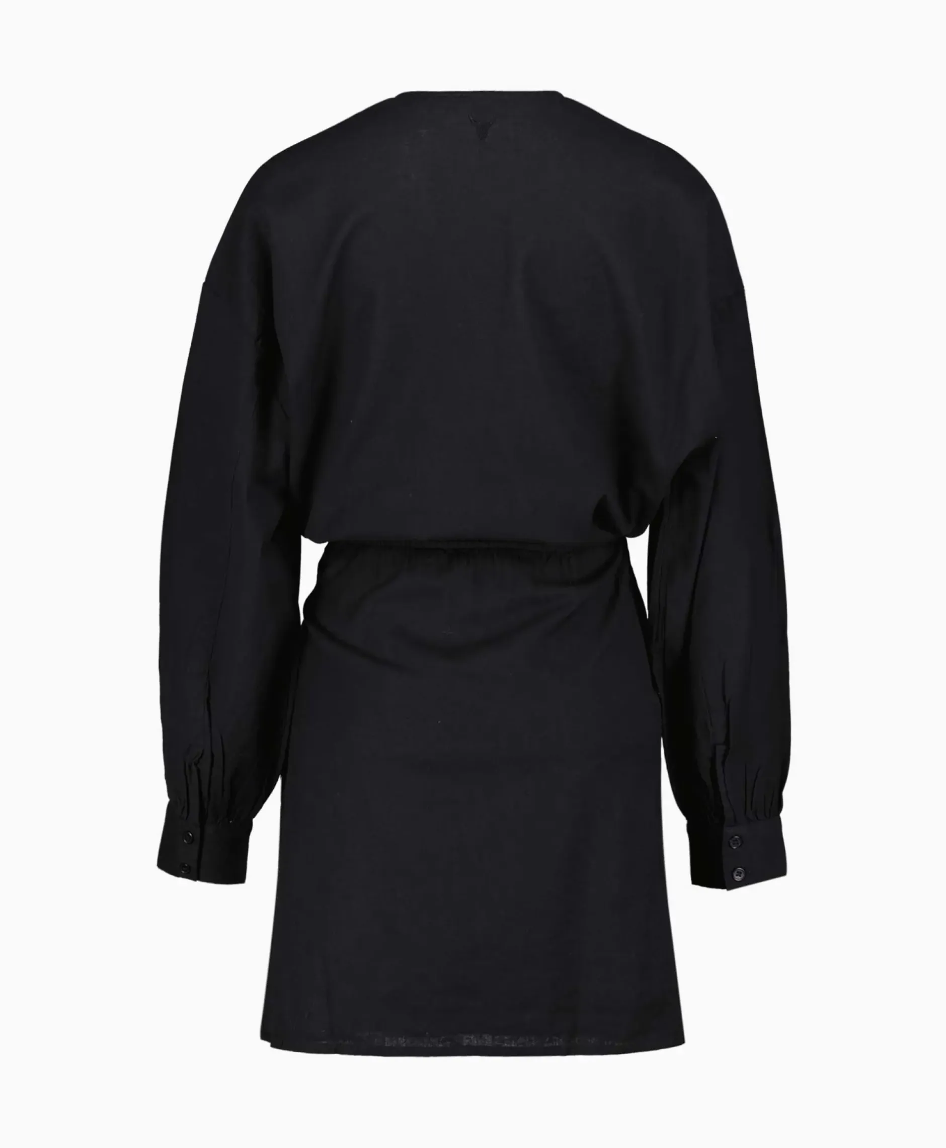 Jurk Ladies Woven Linen Look Wrap Dress Zwart^Alix The Label Discount