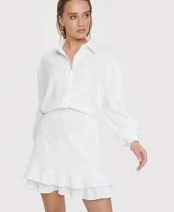Minirok Knitted Jersey Broderie Skirt Off White^Alix The Label Best