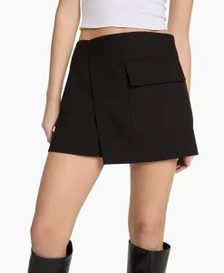 Minirok Woven Flowy Stretch Zwart^Alix The Label New