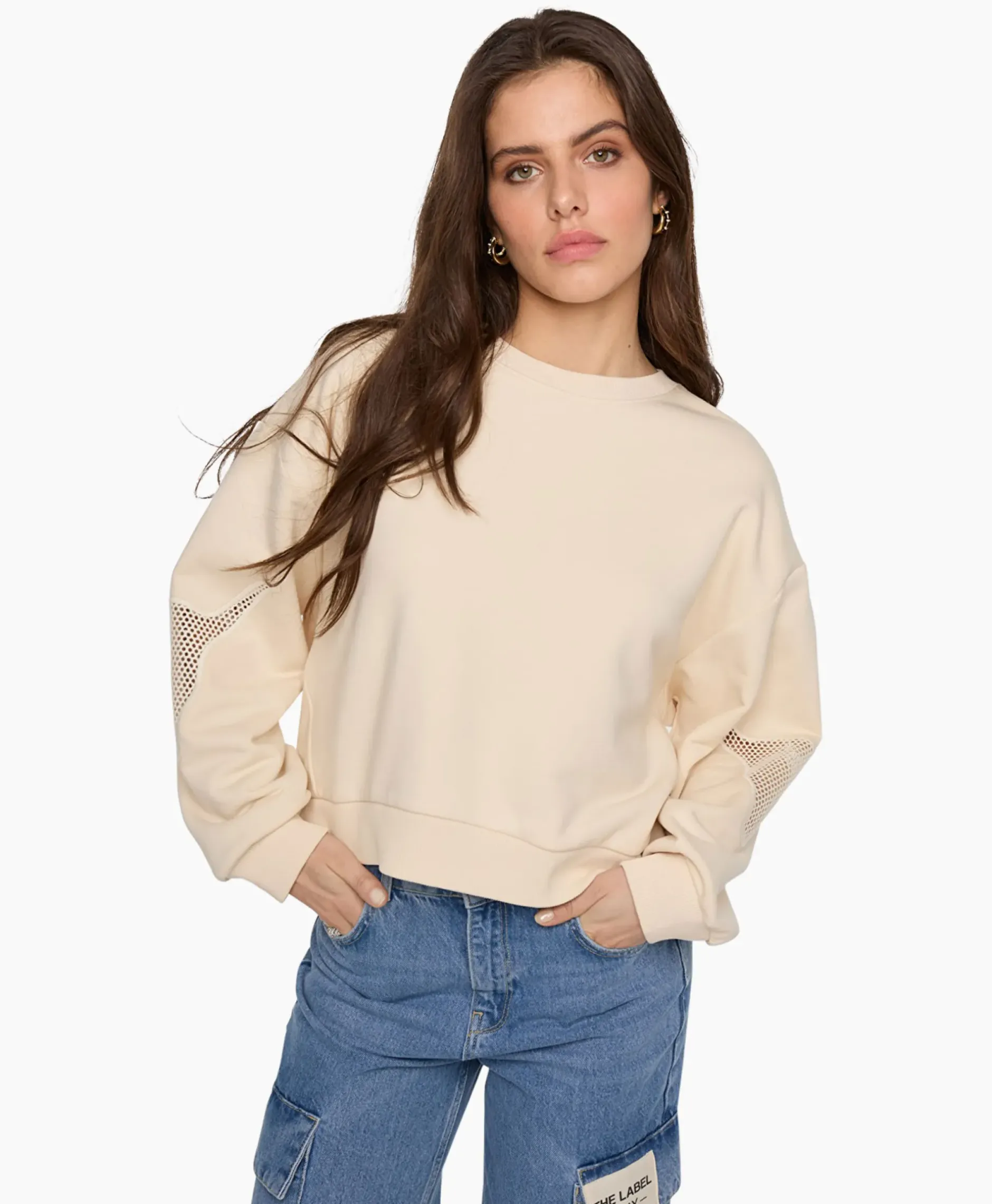 Pullover Knitted Mesh Ecru^Alix The Label Online