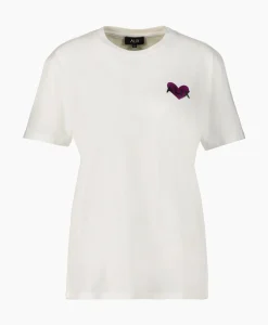 T-Shirt Korte Mouw Knitted Alix Heart Off White^Alix The Label Sale