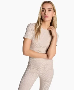 T-Shirt Korte Mouw Knitted A Jacquard Zand^Alix The Label Sale