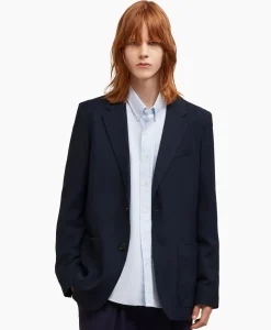 Jack Two Buttons Wool Viscose Twill Donker Blauw^Ami Paris Sale