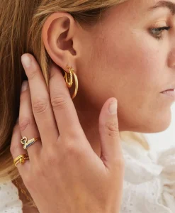 Oorbellen Love Story Hoop Earrings Silver Goldplat Goud^Anna+nina Discount