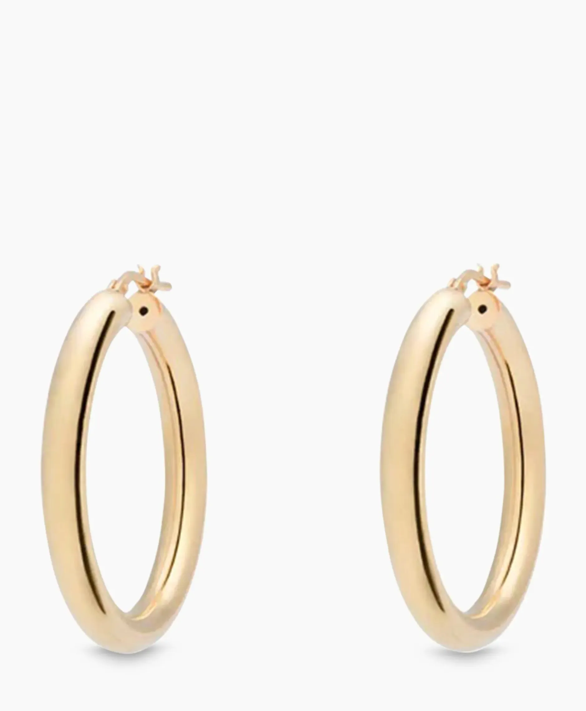 Oorbellen Round Plain Hoop Earrings Silver Goldpla Goud^Anna+nina Online