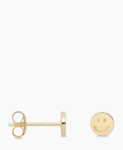 Oorbellen Single Smiley Stud Silver Goldplated Goud^Anna+nina New
