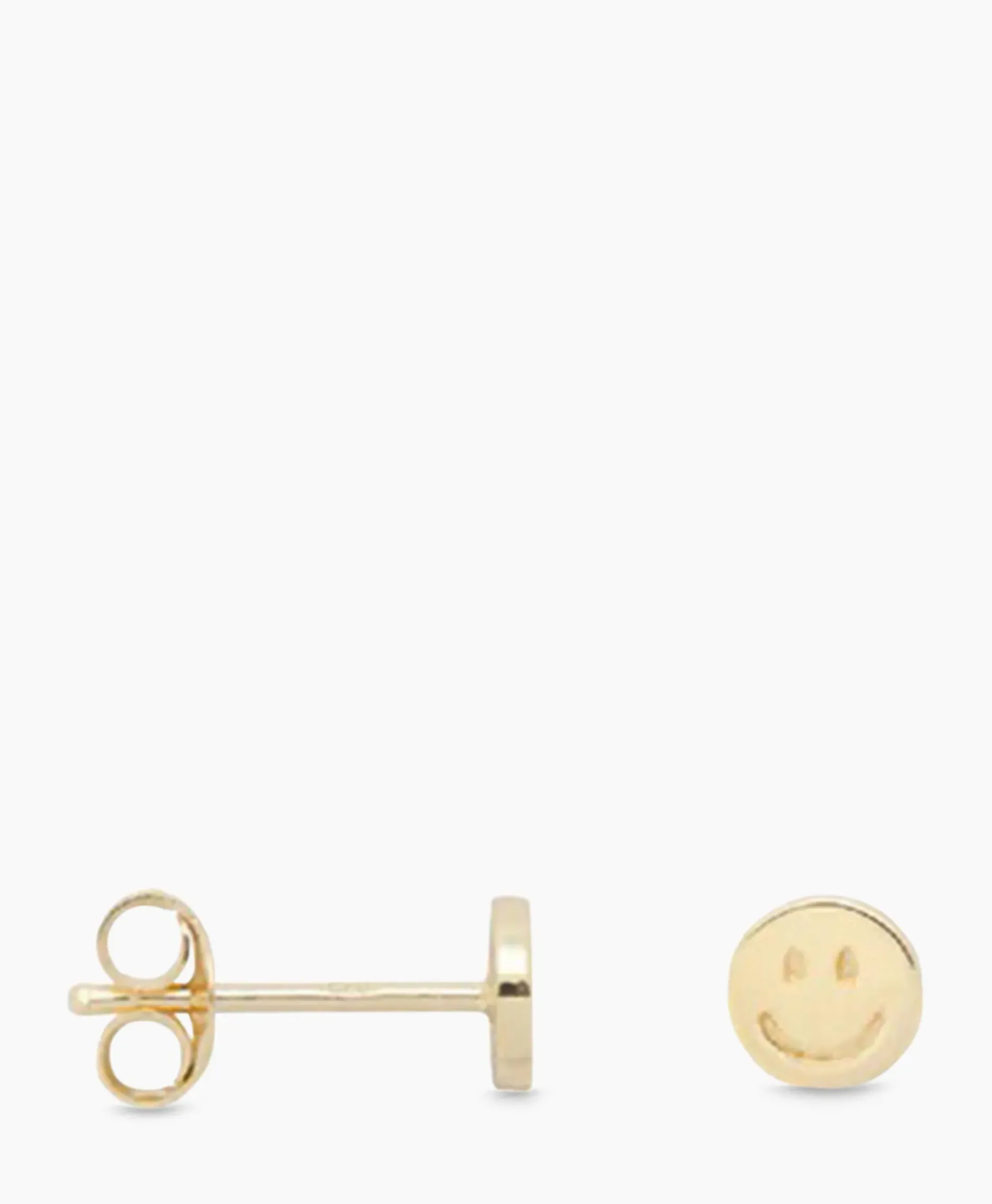 Oorbellen Single Smiley Stud Silver Goldplated Goud^Anna+nina New
