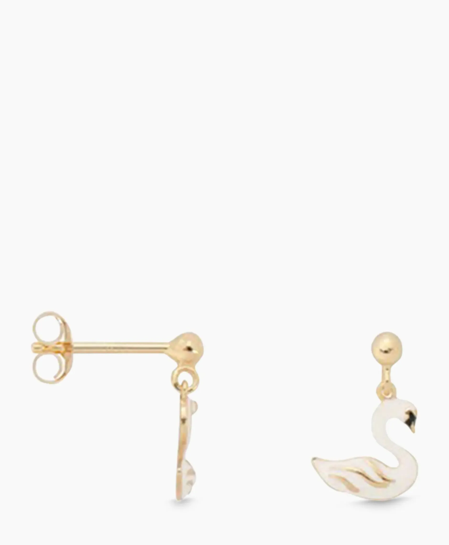 Oorbellen Single Swan Lake Stud Earring Silver Gol Wit^Anna+nina Outlet
