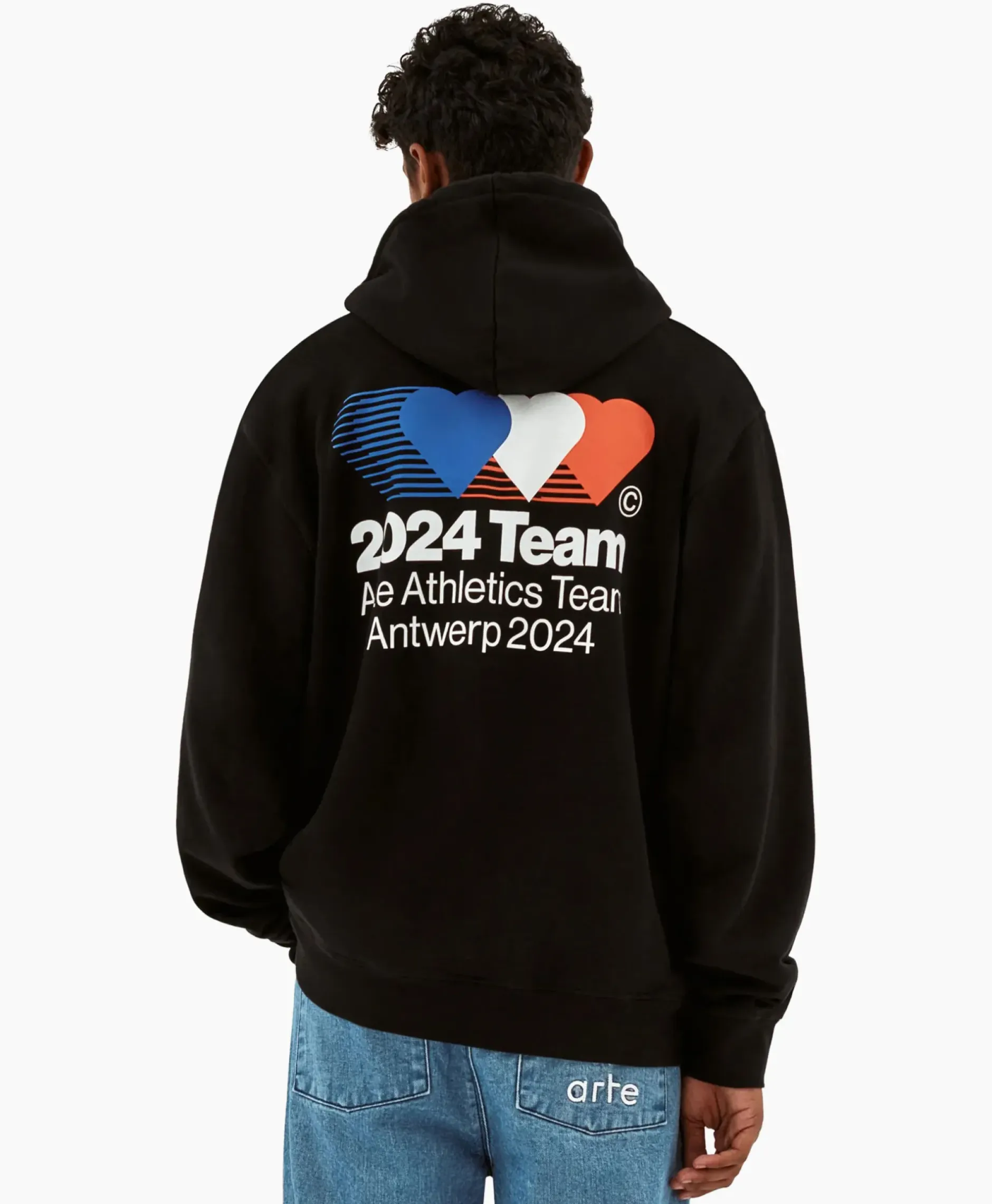 Hoodie Heart France Back Print Zwart^Arte Antwerp Hot