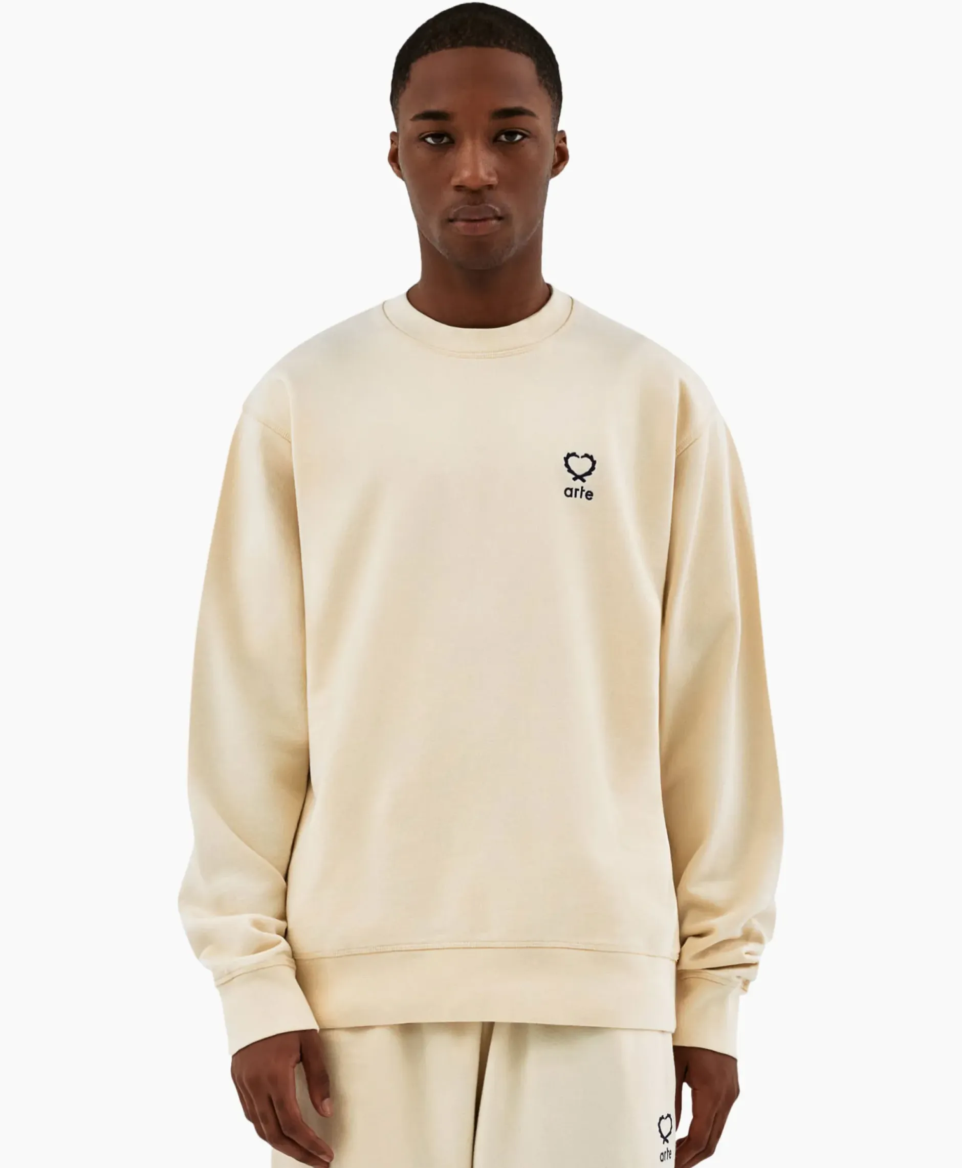 Sweater Hearts Leaves Arte Logo Chest Off White^Arte Antwerp Best