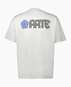 T-Shirt Korte Mouw Circle Flower Back Front Print Wit^Arte Antwerp New