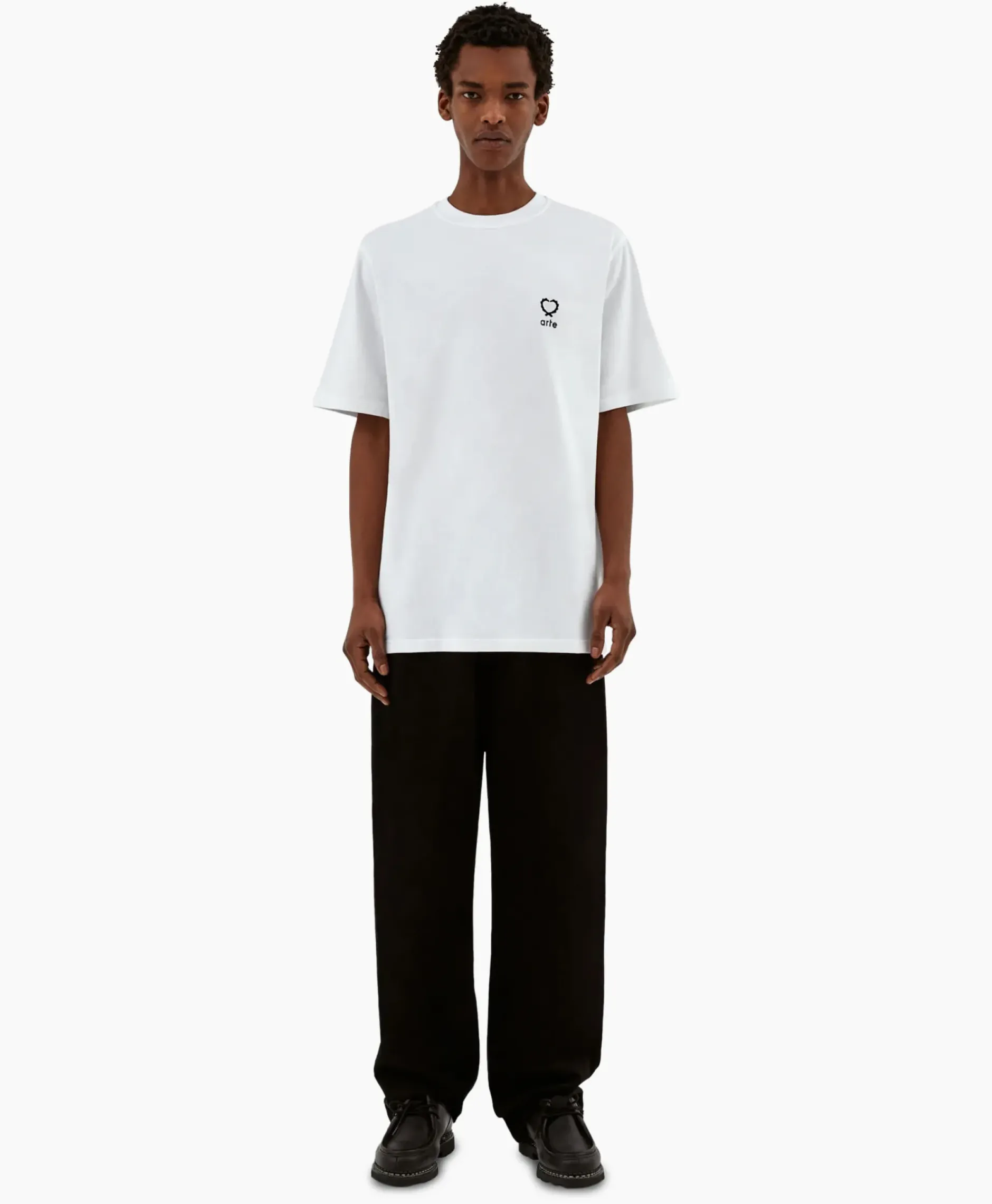 T-Shirt Korte Mouw Hearts Leaves Arte Logo Chest Wit^Arte Antwerp Online