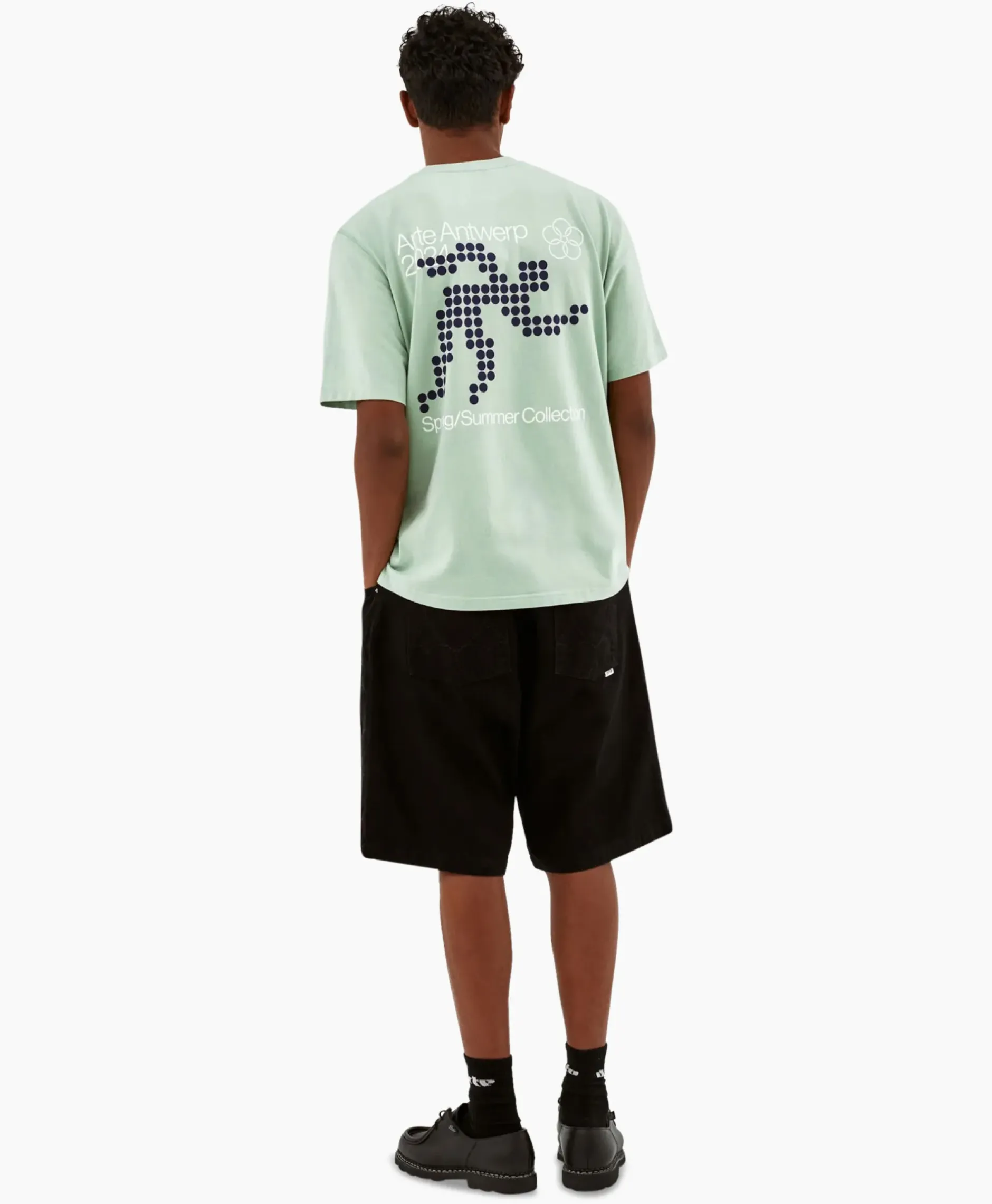 T-Shirt Korte Mouw Circle Runner Back Print Groen^Arte Antwerp Sale