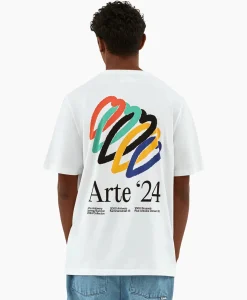 T-Shirt Korte Mouw Heart Rings Back Print Wit^Arte Antwerp Clearance