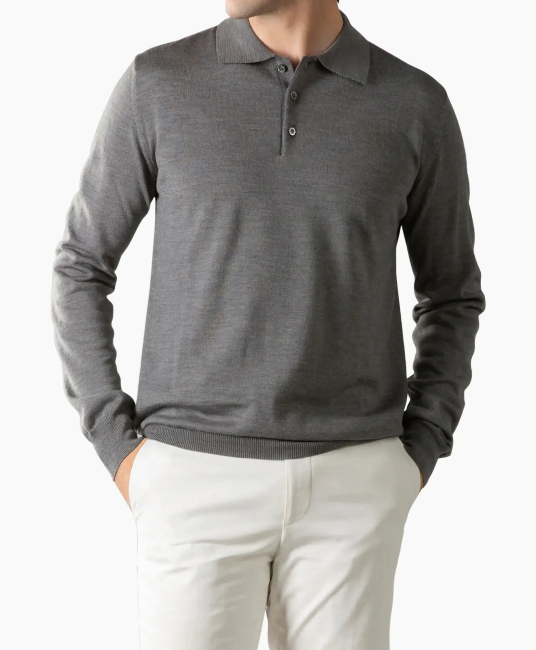 Polo Longsleeve Donker Grijs^Aurelien Discount