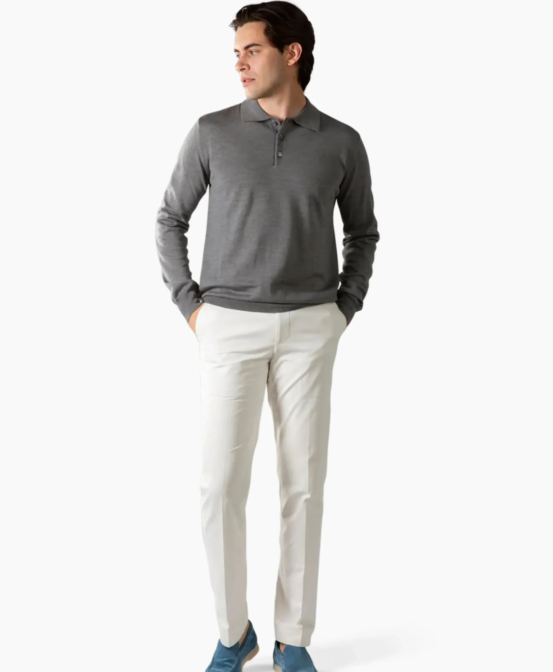 Polo Longsleeve Donker Grijs^Aurelien Discount