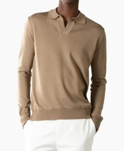 Pullover Buttonless Polo L Taupe^Aurelien Sale
