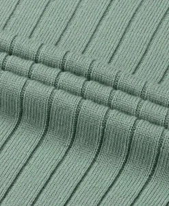 Pullover Rib Zip Polos Ls Licht Groen^Aurelien Hot
