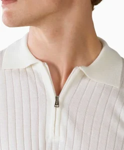 Pullover Rib Zip Polos Ls Ivoor / Naturel^Aurelien Hot