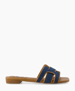 Sandaal Zonder Hak Leather + Linnen Bruin^Bibi Lou Clearance