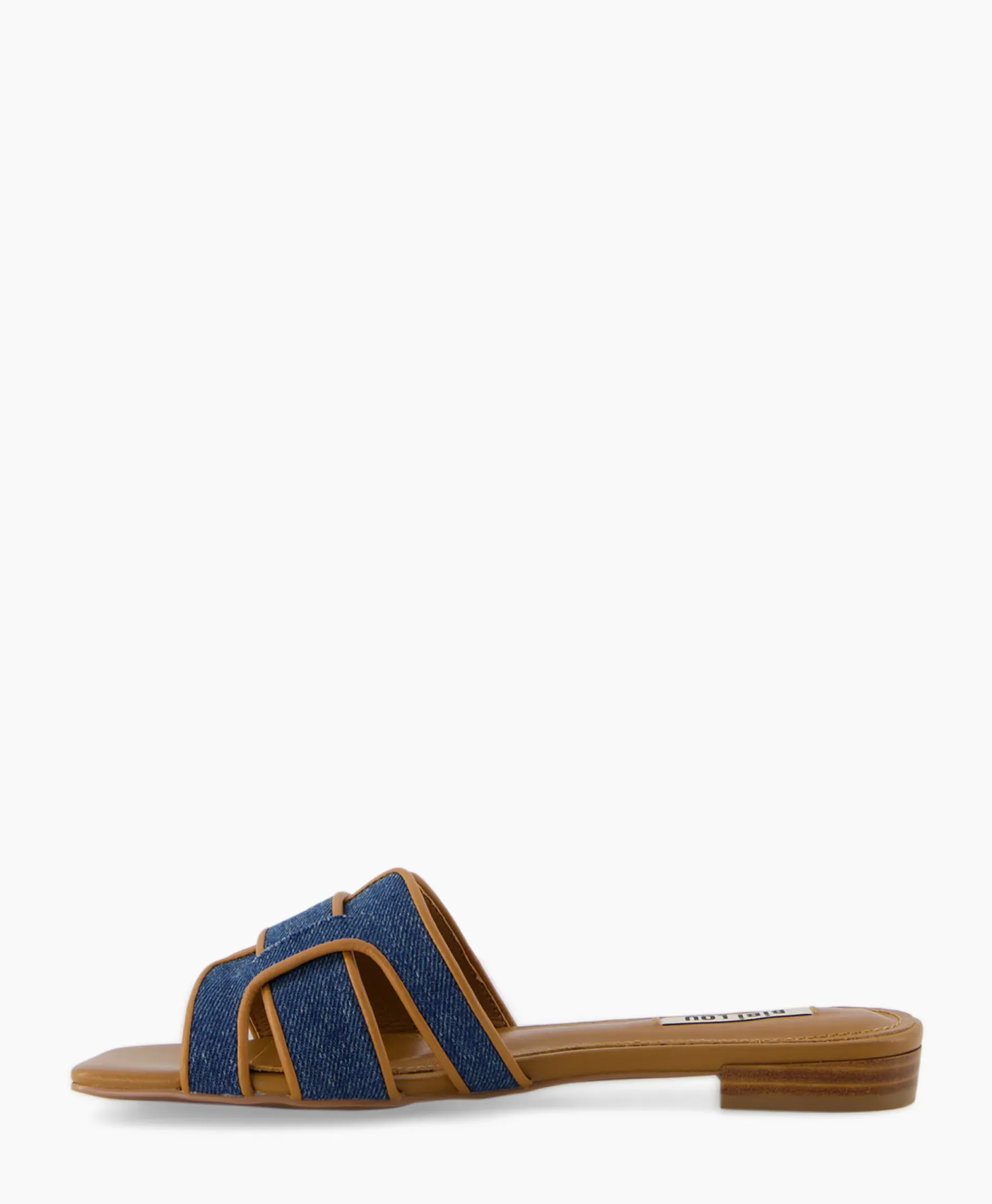 Sandaal Zonder Hak Leather + Linnen Bruin^Bibi Lou Clearance