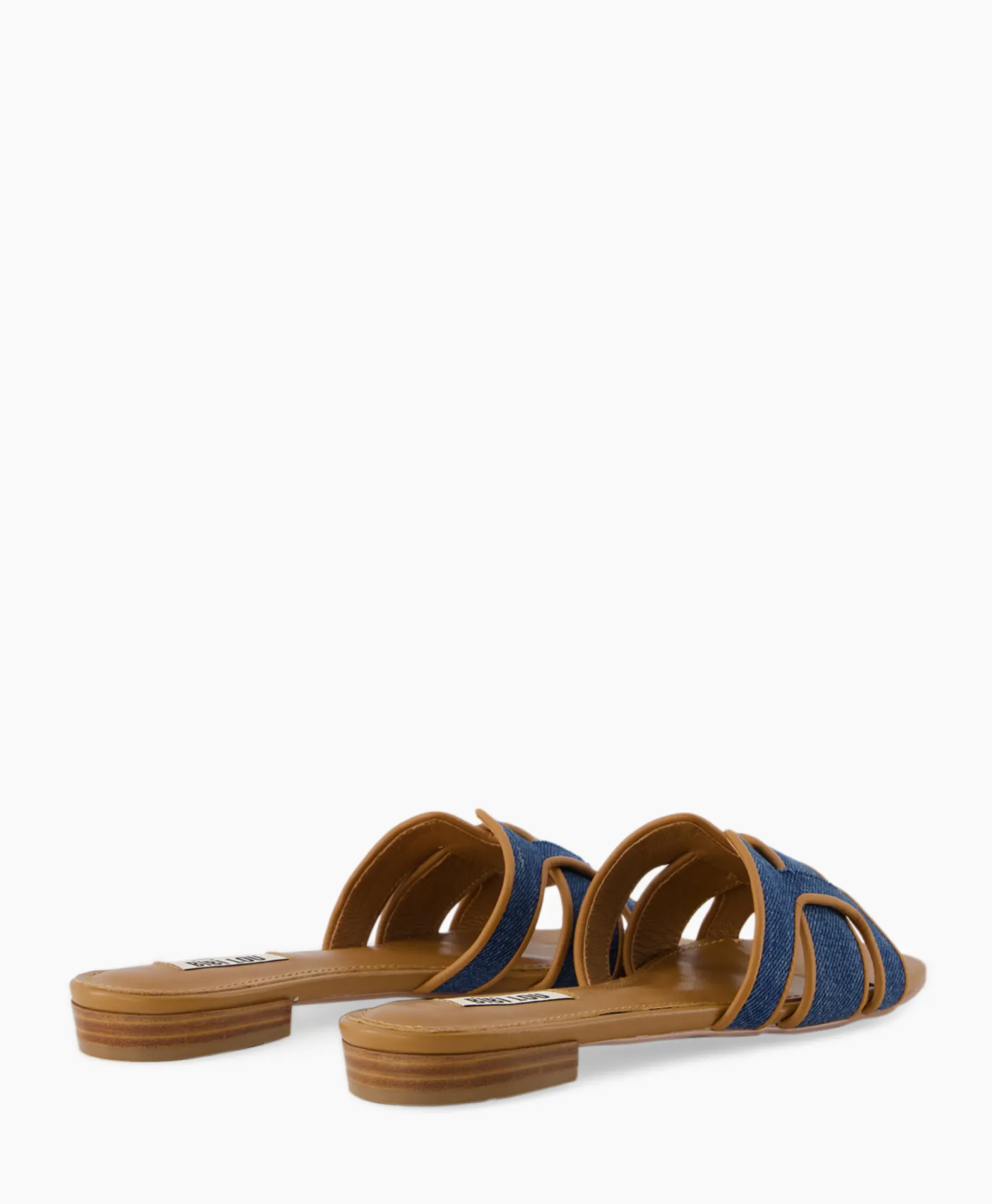Sandaal Zonder Hak Leather + Linnen Bruin^Bibi Lou Clearance