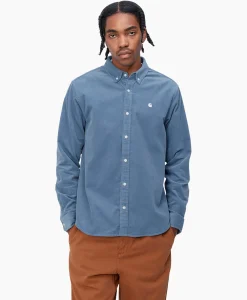Overhemd L/S Madison Fine Cord Blauw^Carhartt Wip Clearance