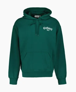 Sweater Hooded Onyx Script Groen^Carhartt Wip