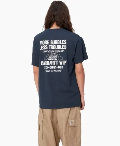 T-Shirt Korte Mouw S/S Less Troubles Blauw^Carhartt Wip Discount