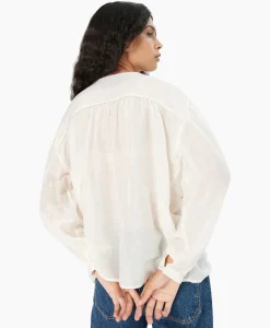 Blouse Bamboo Embroidered Blauw^Chufy Sale