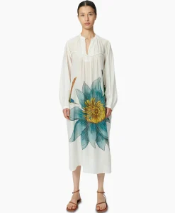 Maxi Jurk Daisy Embroidered Blauw^Chufy Clearance