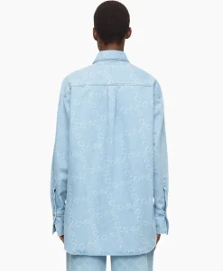 Blouse Boxy Long Sleeve Licht Blauw^Closed New