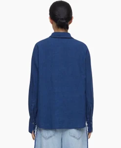 Blouse Open Neck Blauw^Closed Online