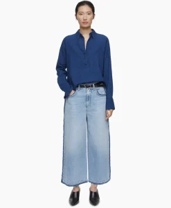 Blouse Open Neck Blauw^Closed Online