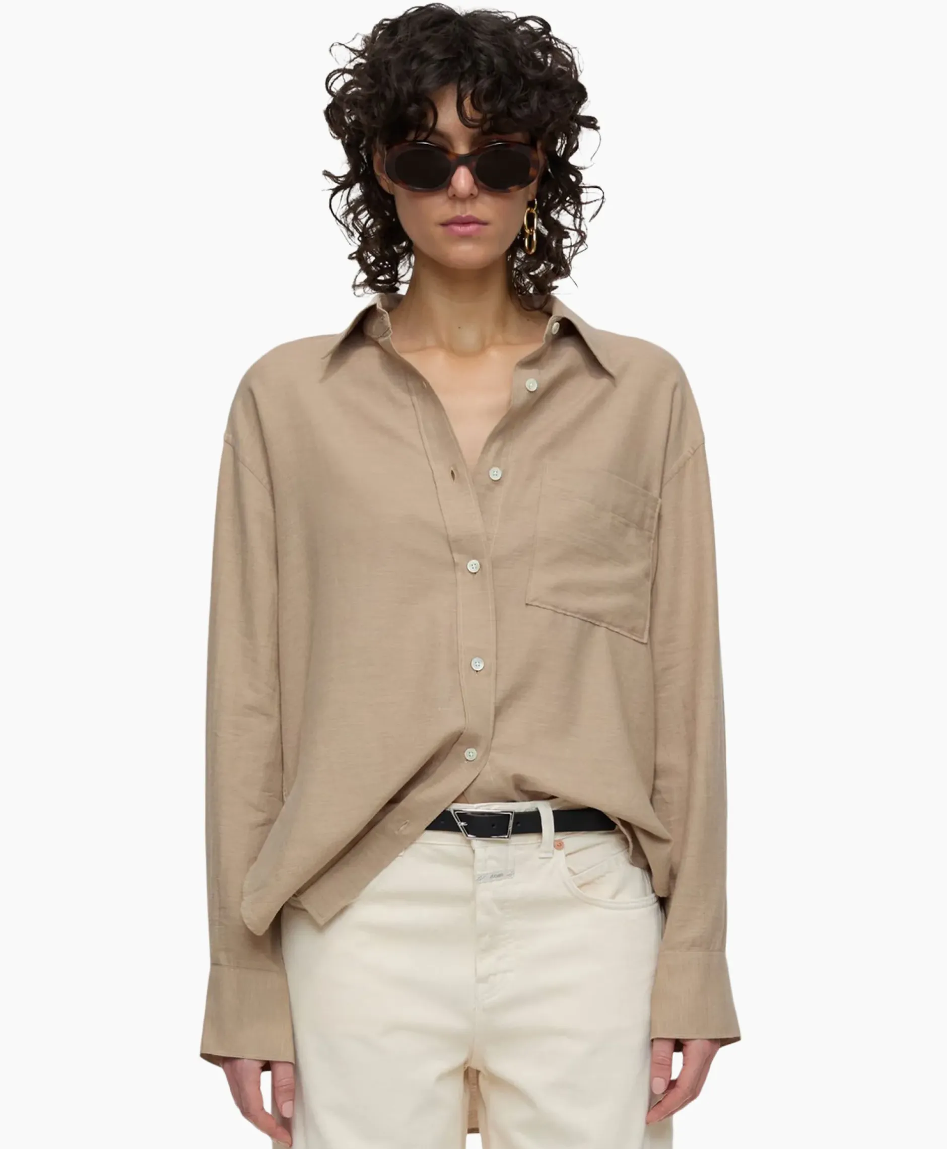 Blouse Shirt With Pocket Grijs^Closed Best