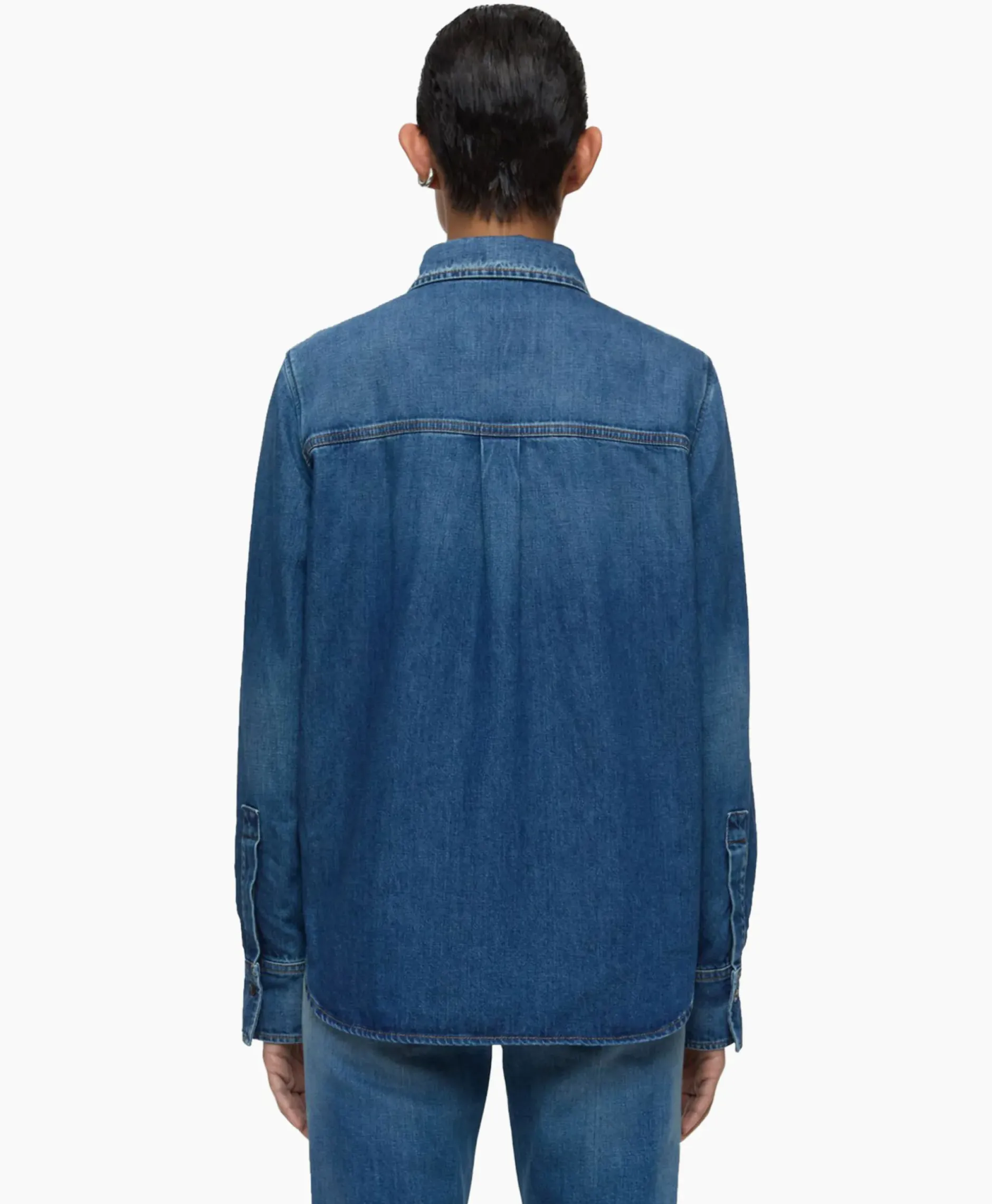 Blouse Straight Fitted Blauw^Closed New