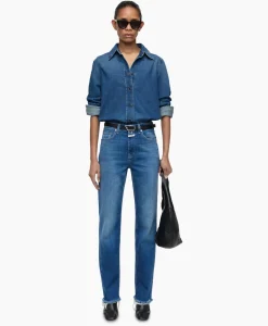 Blouse Straight Fitted Blauw^Closed New