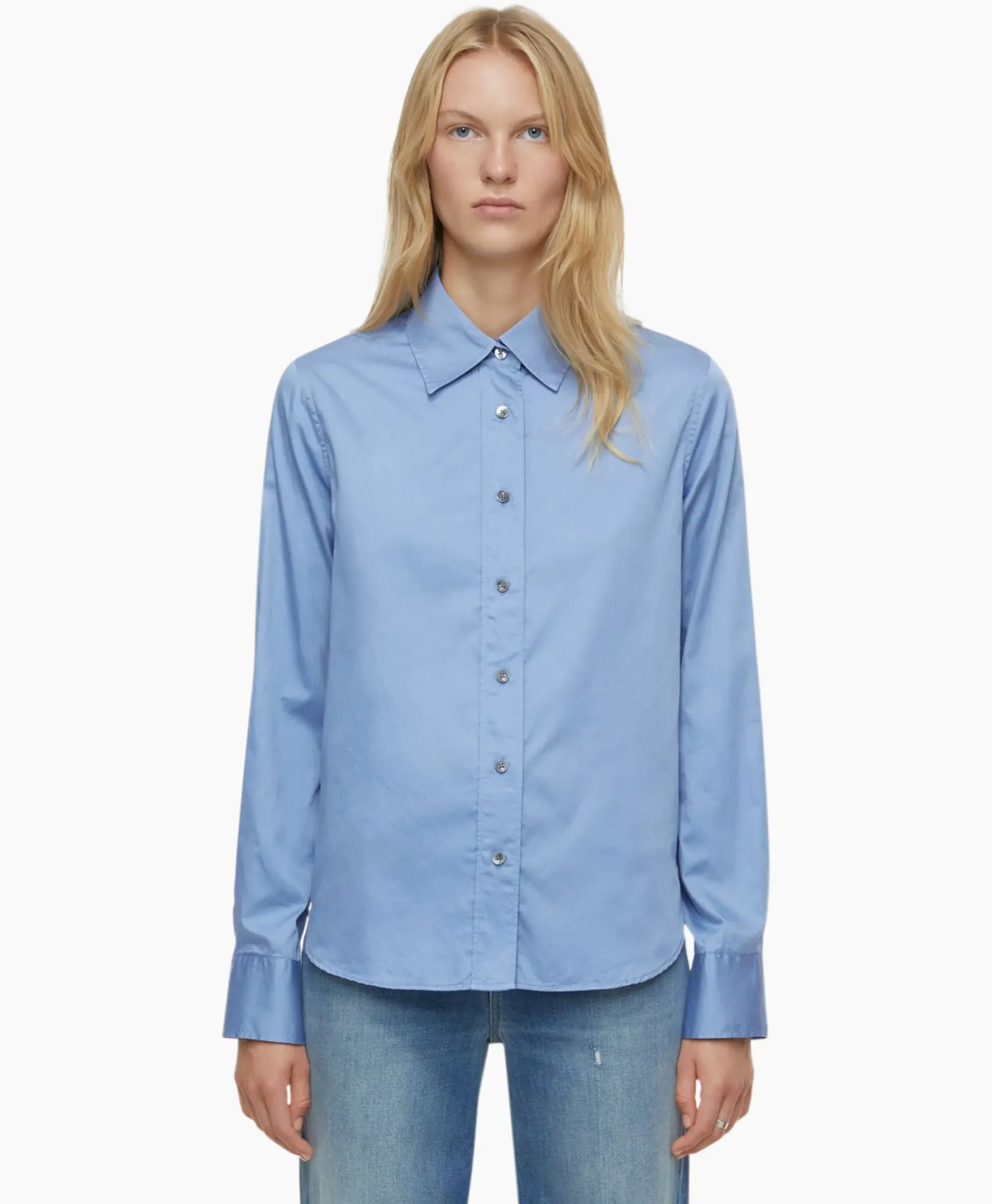 Blouse Straight Fitted Blauw^Closed Online