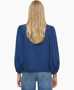Blouse Voluminous Sleeve Donker Blauw^Closed Best