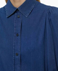 Blouse Voluminous Sleeve Donker Blauw^Closed Best