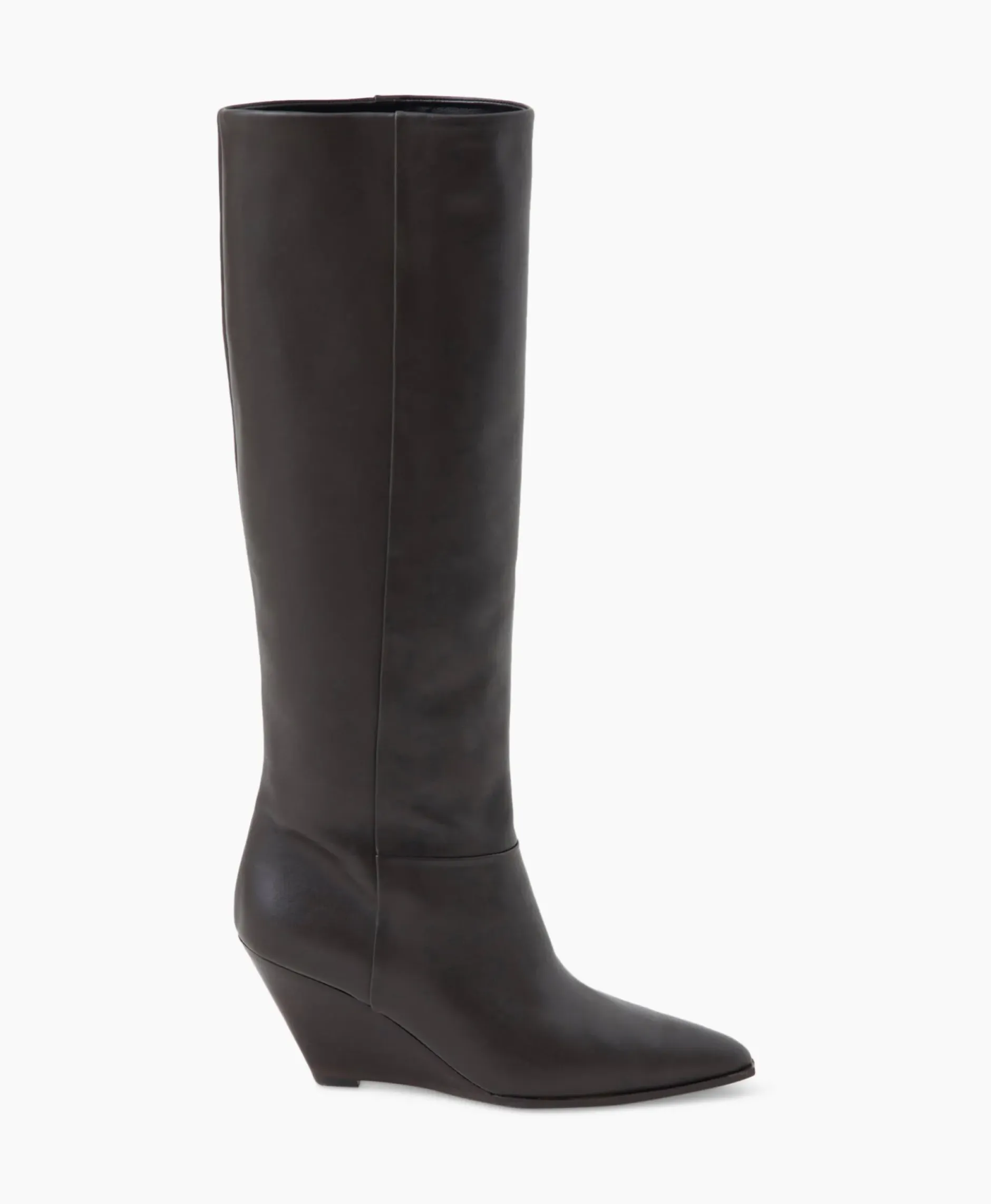 Lange Laars Wedge Boot Donker Bruin^Closed Online